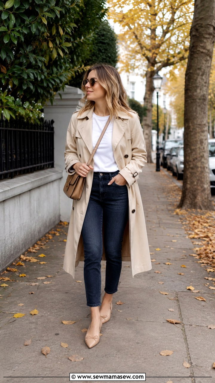 Trench Coat and Ankle Jeans Outfit 52 Petite - 20 Petite outfit ideas 5'2