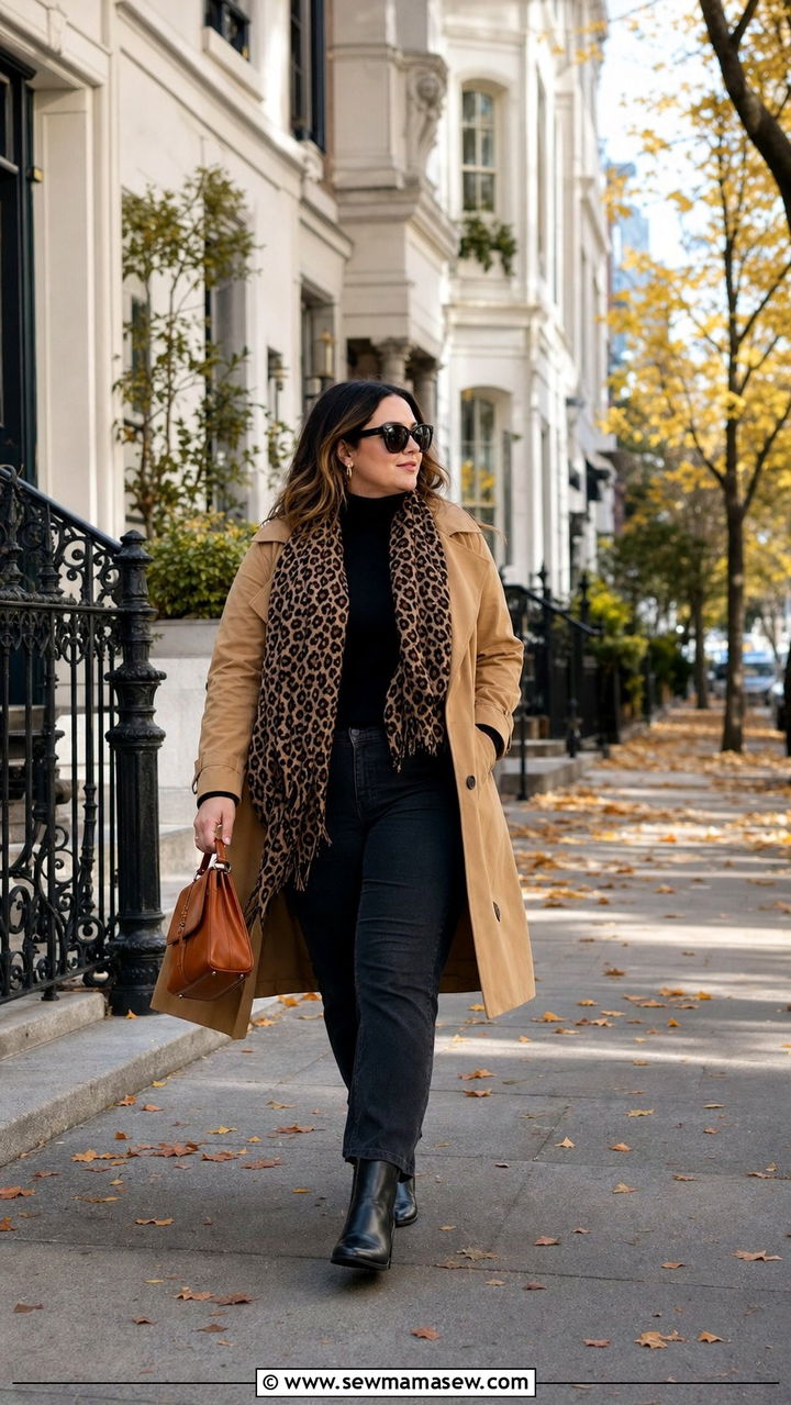 Trench Coat and Black Jeans Fall Outfit - 25 Cute outfits for midsize women