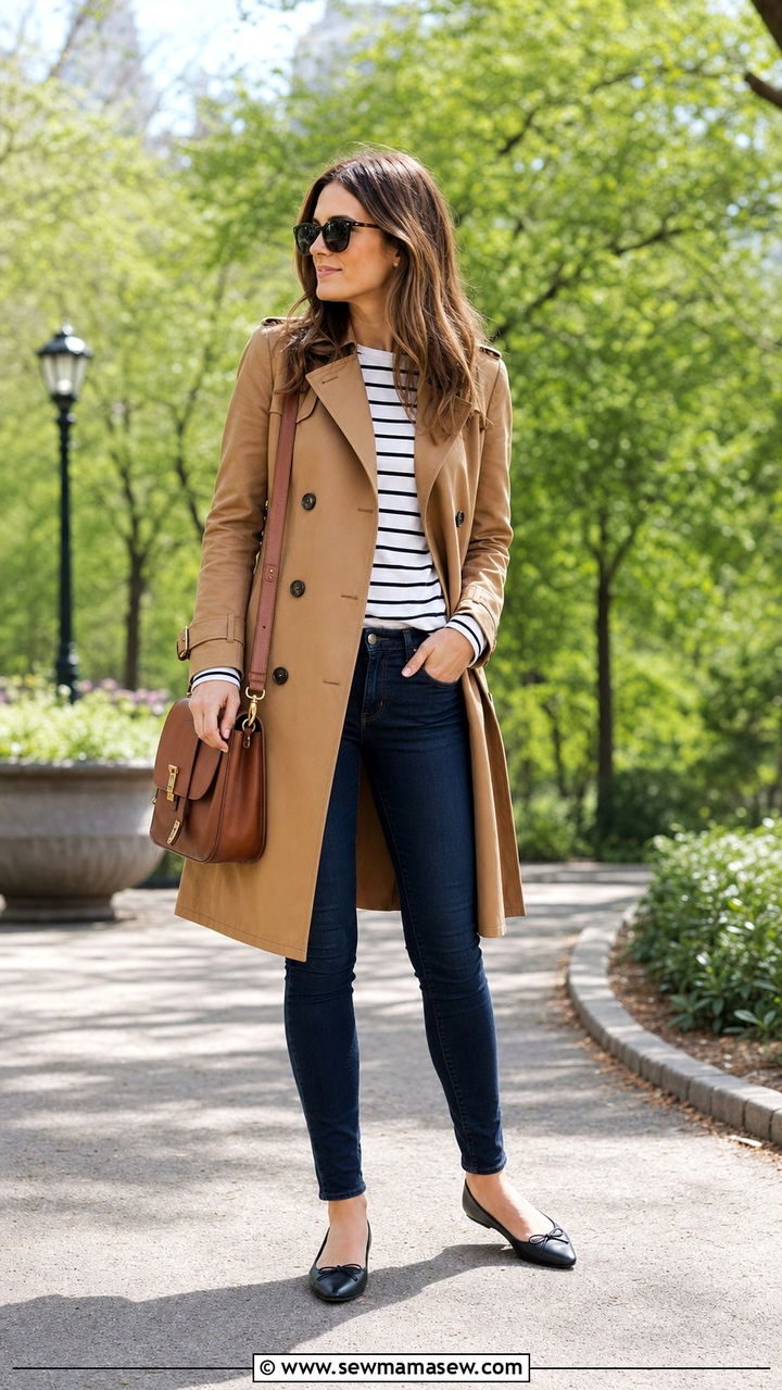 Trench Coat and Skinny Jeans School Outfit - 35 back to school outfits Pinterest