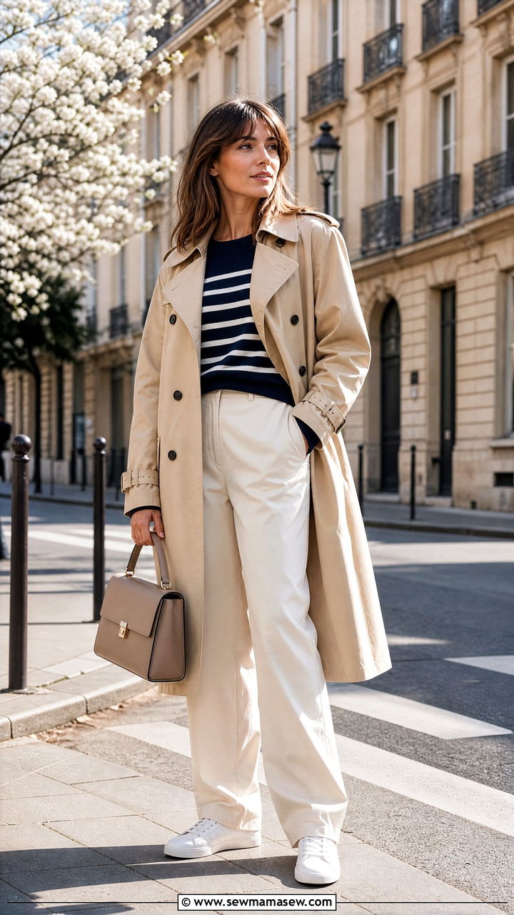 Trench Coat and Sneakers Outfit - 35 how to style sneaker outfits