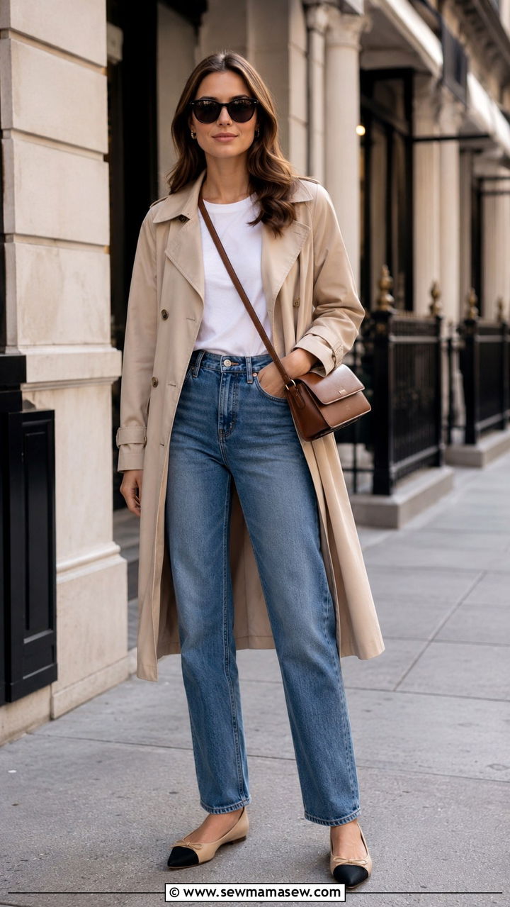 Trench Coat with Straight Leg Jeans Outfit - 30 Spring wardrobe essentials 2026