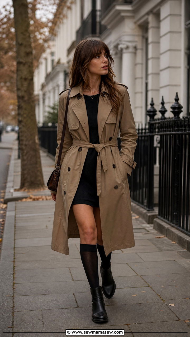 Trench coat and knee socks outfit Bardot - 25 Brigitte Bardot outfit ideas