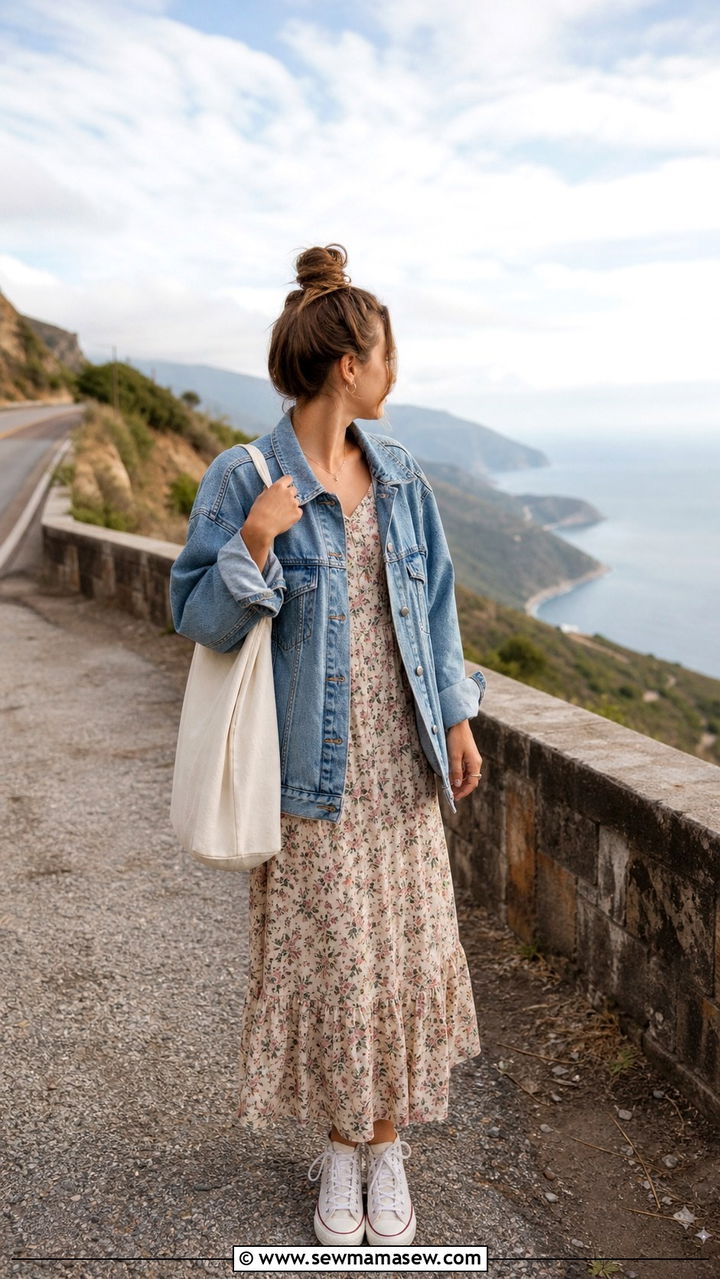 Trench coat and straight leg jeans city travel outfit - 40 travel outfits for women