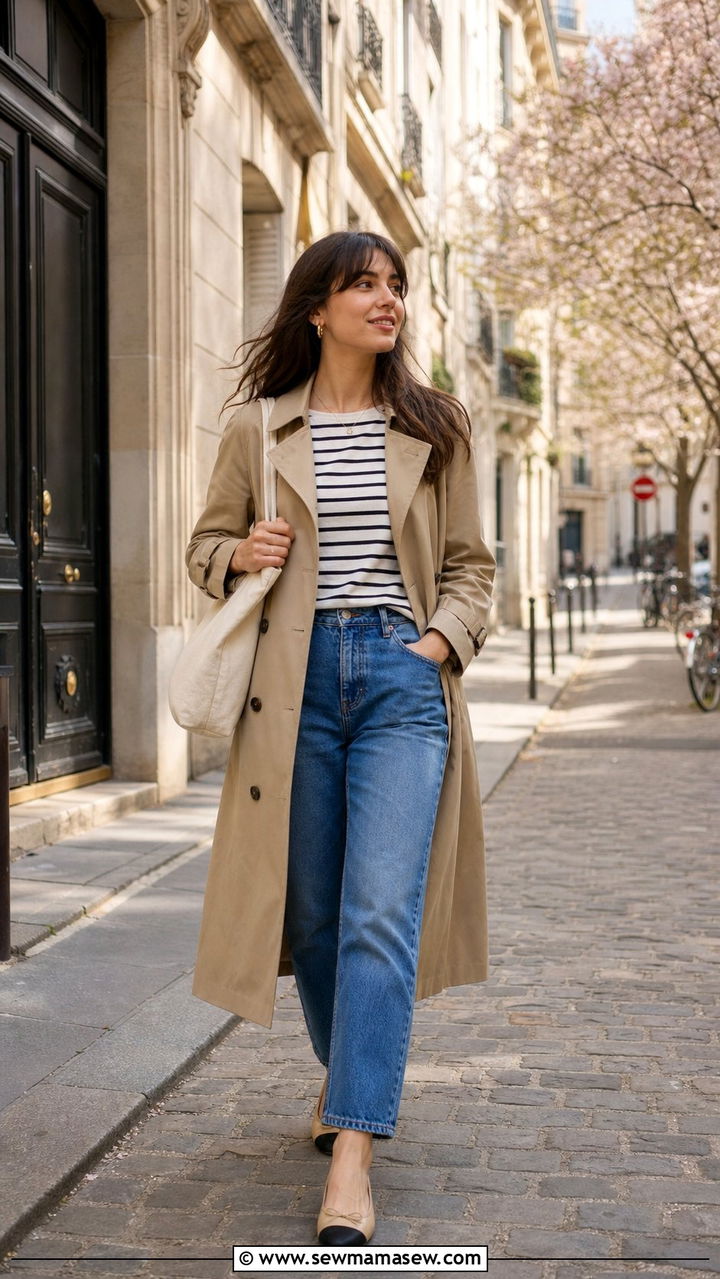 Trench coat and straight leg jeans outfit - 25 spring casual friday outfit ideas