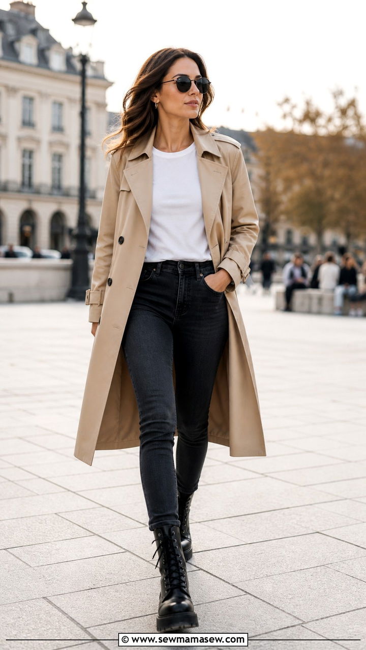 Trench coat with combat boots outfit - 40 Combat boots outfit ideas