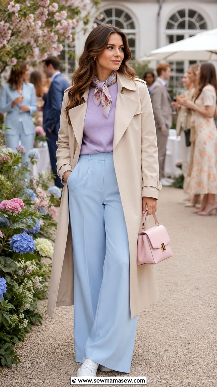 Trench coat with pastel layers - 30 How to style a trench coat in spring