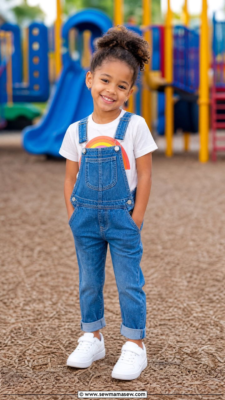 Trendy Denim Overalls With Graphic Tee - 30 Elementary school picture day outfit ideas
