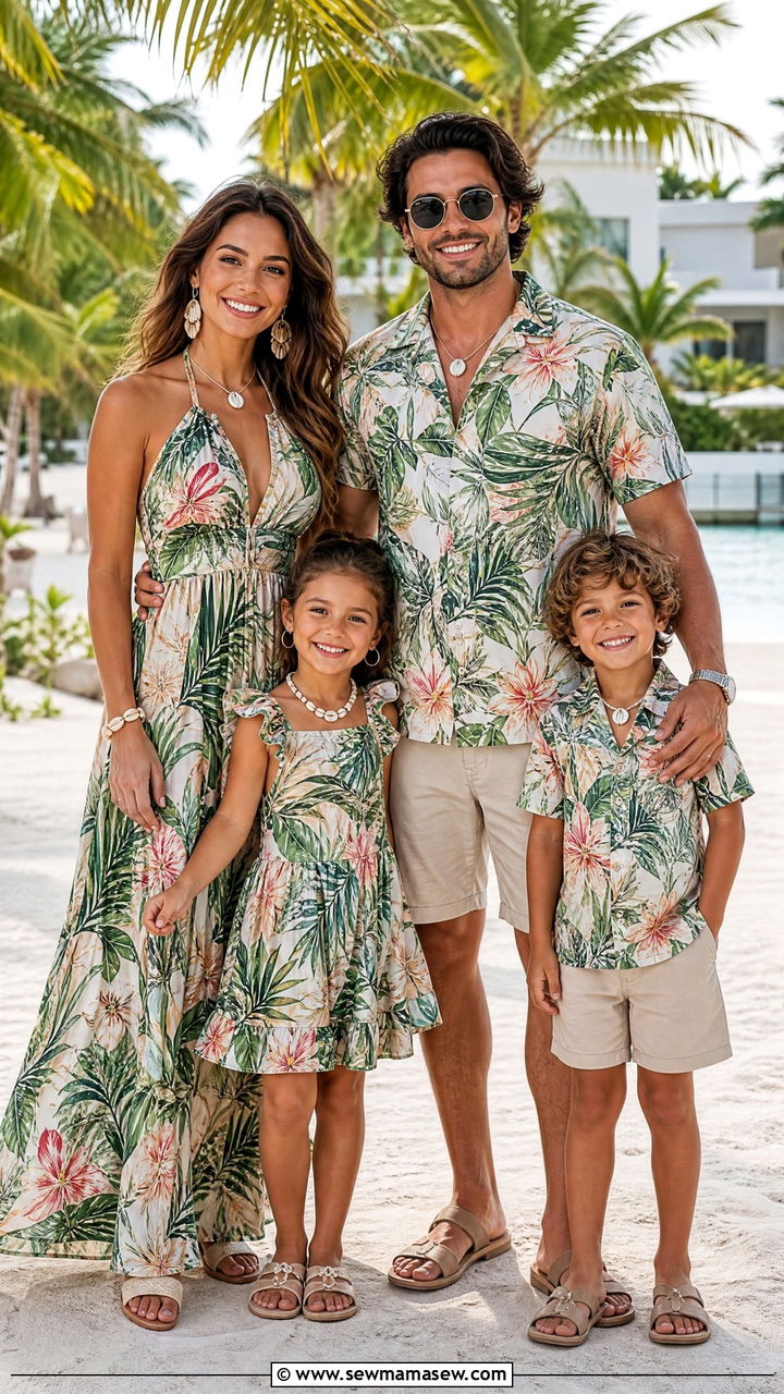 Tropical Print Matching Family Outfits - 30 Matching summer family outfits