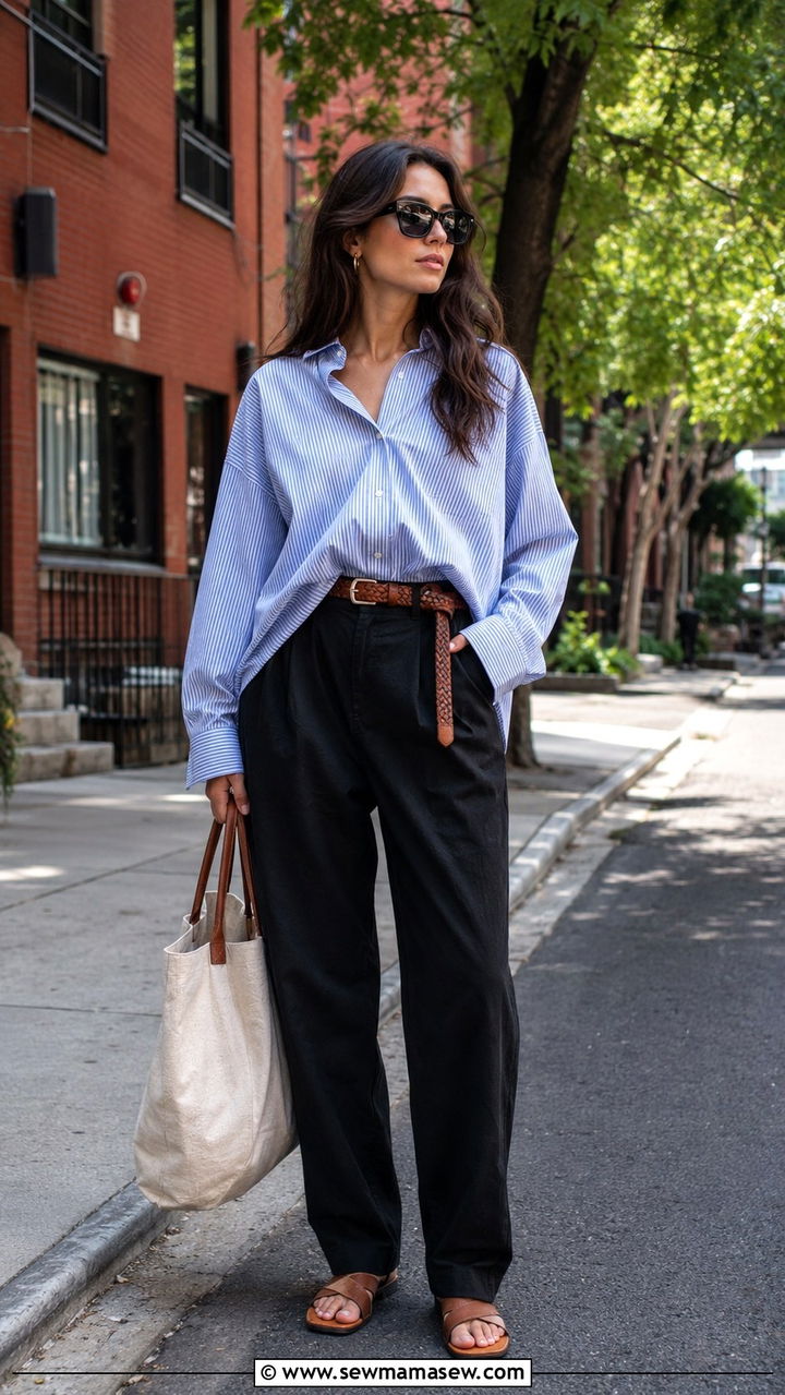 Trousers With Oversized Shirt Casual Outfit - 30 casual trousers outfits