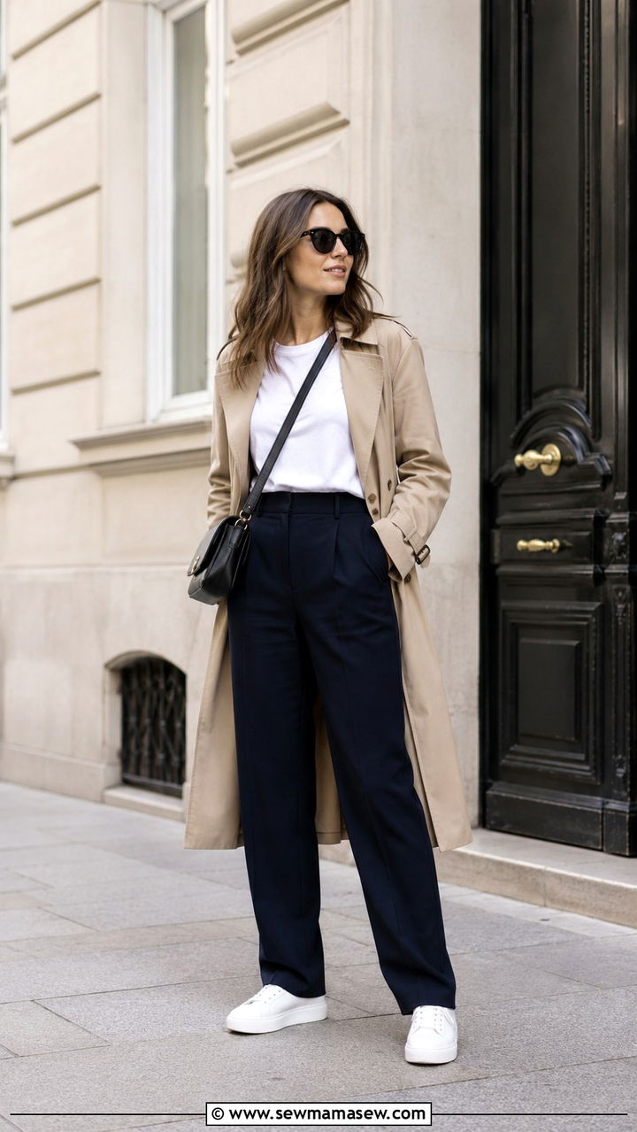 Trousers With Trench Coat Casual Outfit - 30 casual trousers outfits