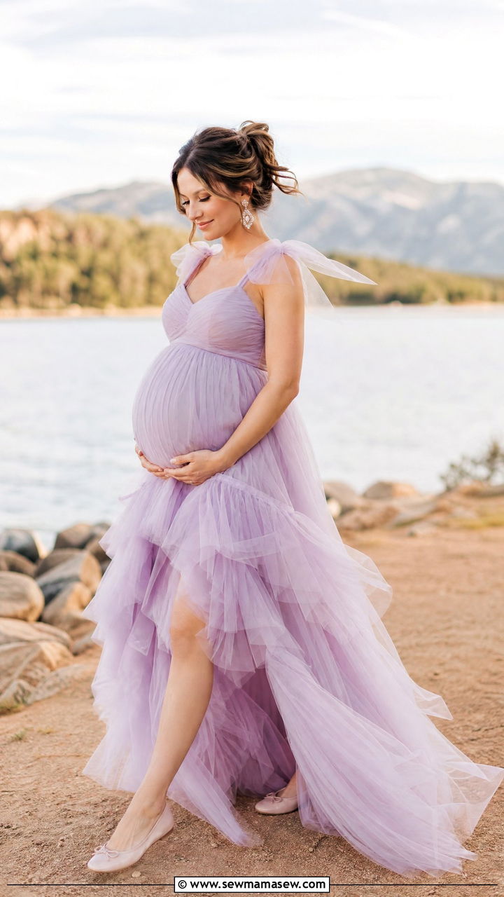 Tulle Maternity Gown Photo Shoot - 25 Maternity photo outfit ideas 2026