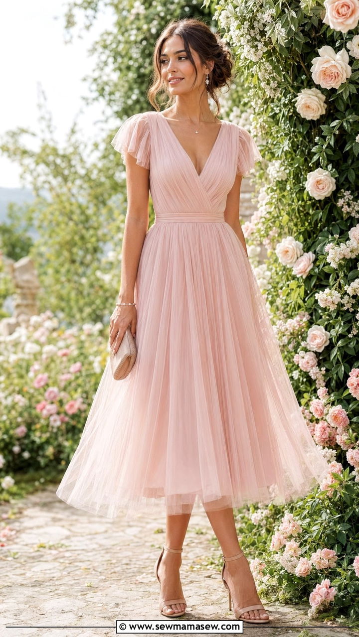 Tulle Midi Dress For Wedding Guest - 35 Affordable wedding guest outfits
