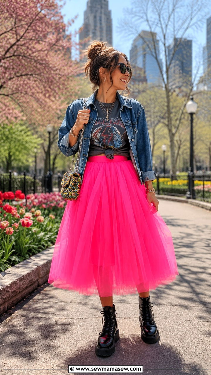 Tulle Skirt And Graphic Tee Maximalist Outfit - 20 cute maximalist outfits