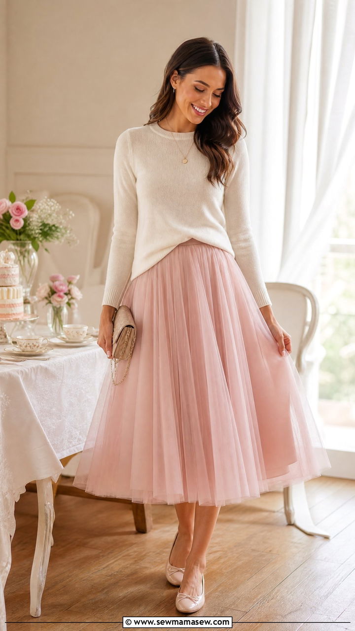 Tulle Skirt And Sweater Modest Birthday Outfit - 25 modest birthday outfit ideas