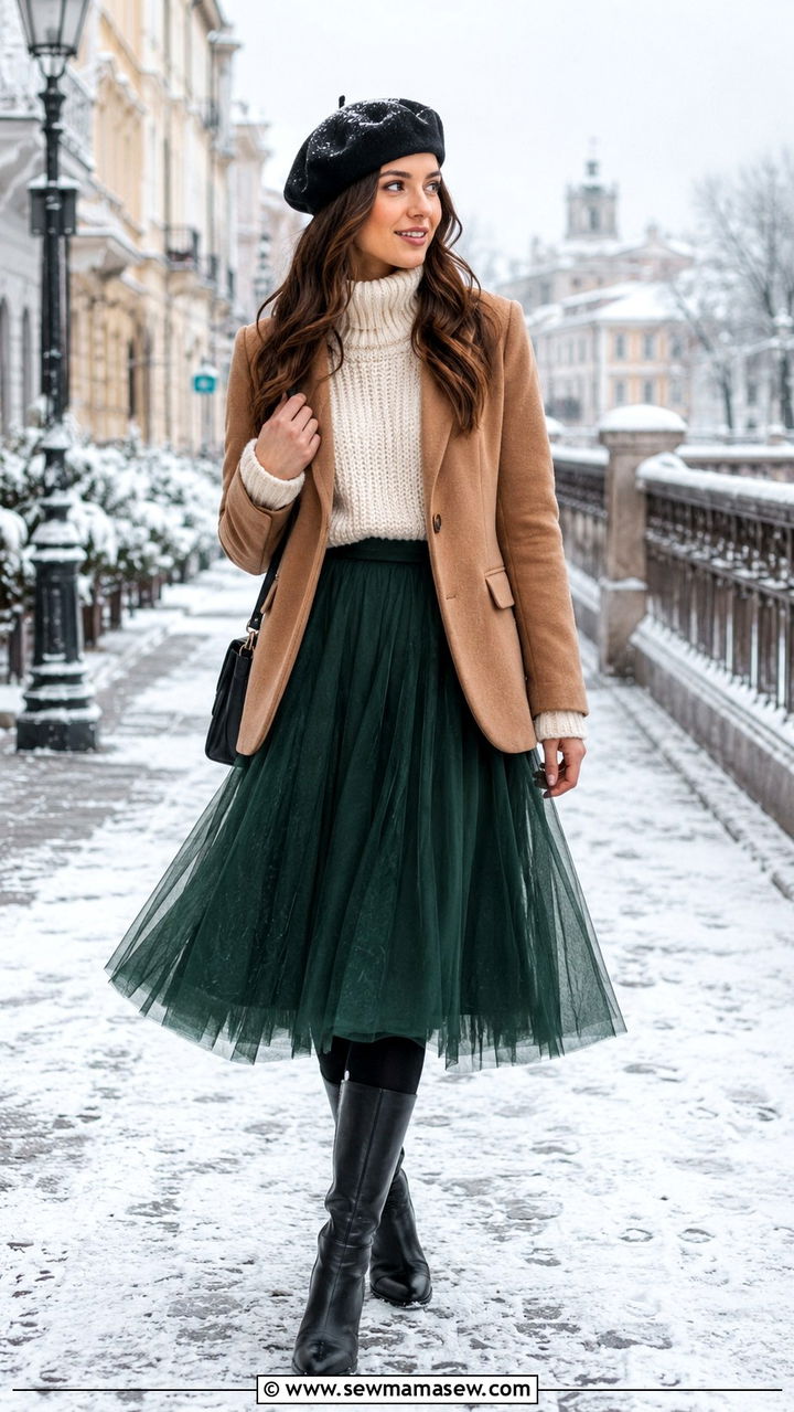 Tulle Skirt With Blazer Winter Outfit - 20 Tulle skirt outfit ideas with a blazer
