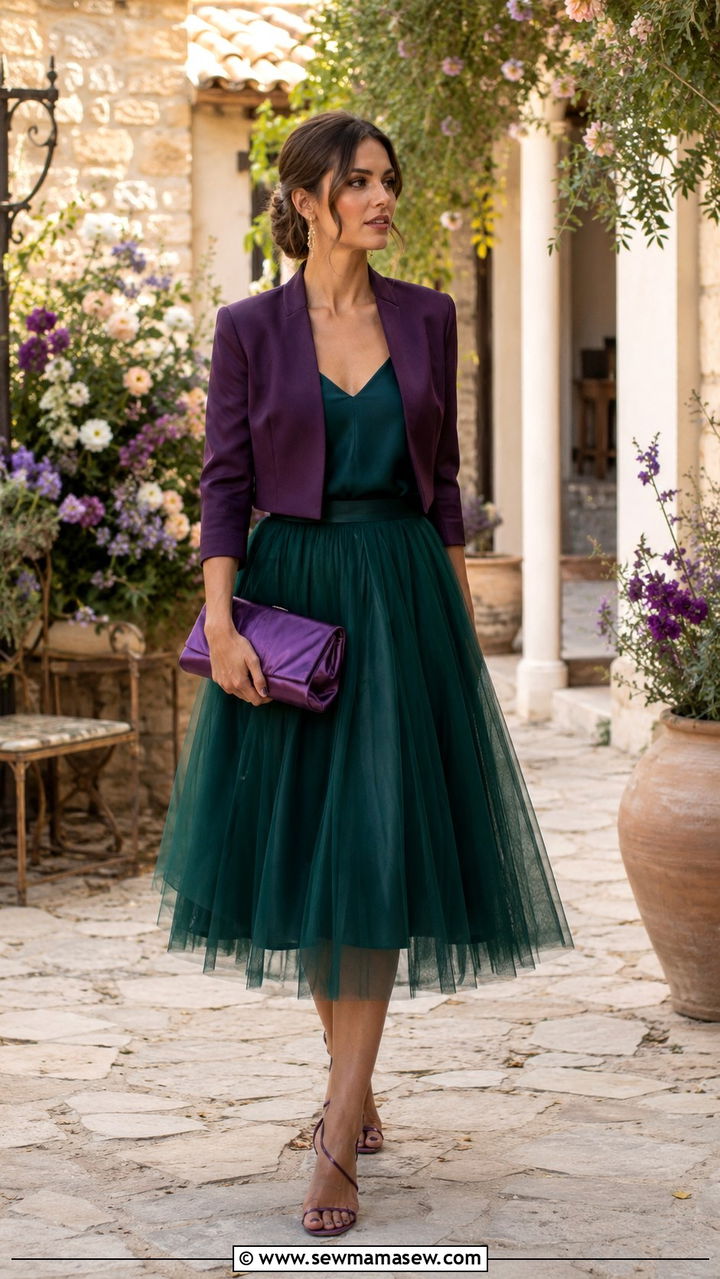 Tulle Skirt With Silk Cami And Cropped Jacket - 30 Opera outfit ideas