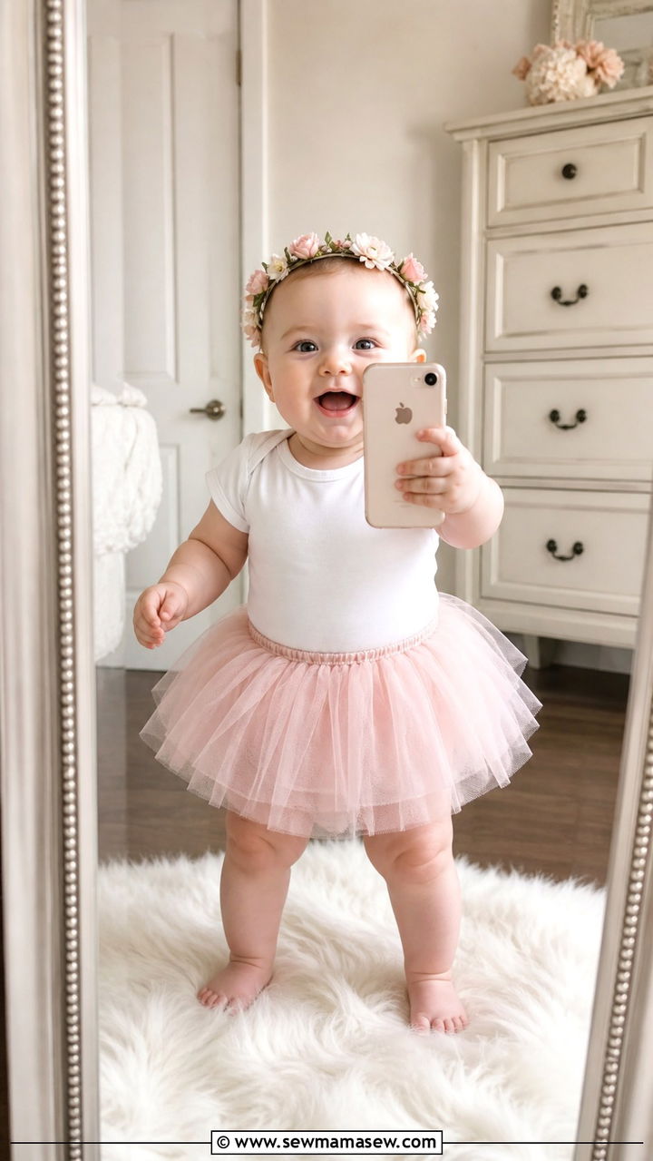 Tulle Tutu with Floral Crown - 20 6 month photo outfit ideas