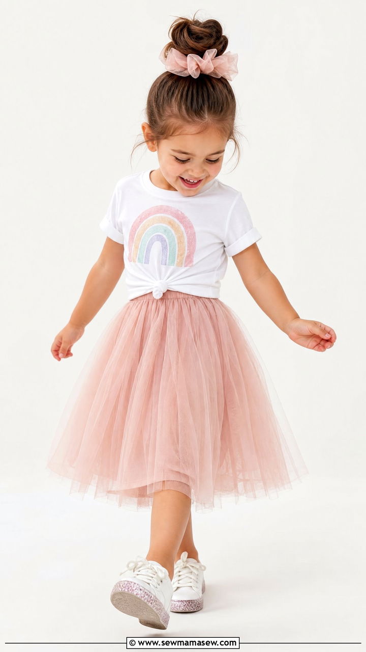 Tulle skirt graphic tee preschool outfit - 30 Preschool outfit ideas