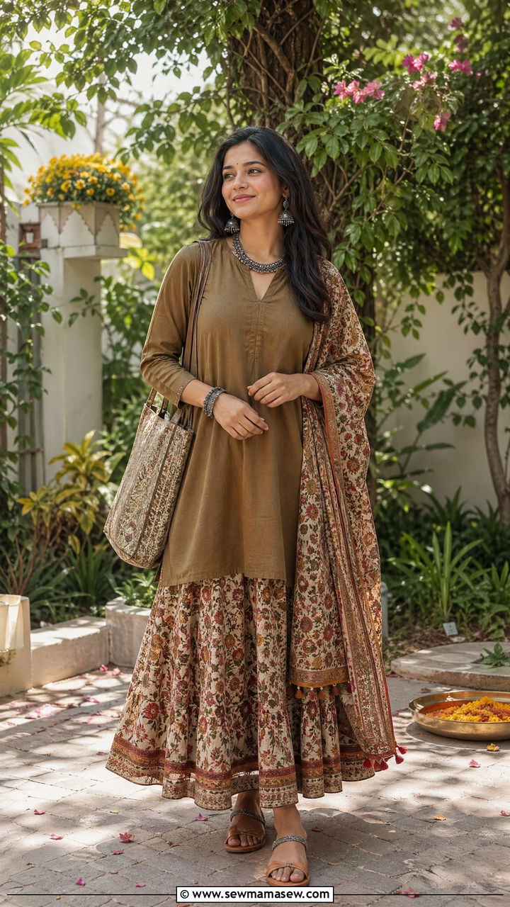 Tunic And Skirt For Diwali Gathering - 35 Diwali outfit ideas for women