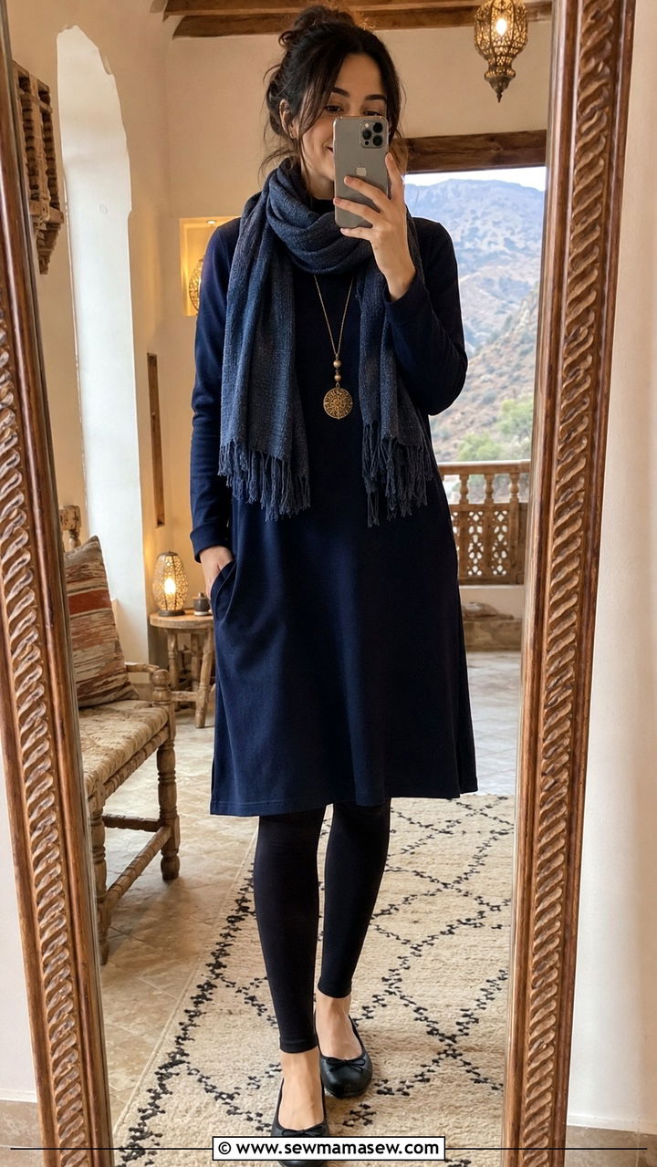 Tunic Dress Over Leggings - 20 Modest outfit ideas for Morocco