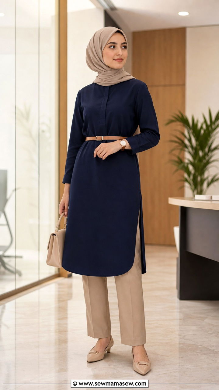 Tunic Over Straight Trousers Ramadan Outfit - 40 Ramadan outfit ideas