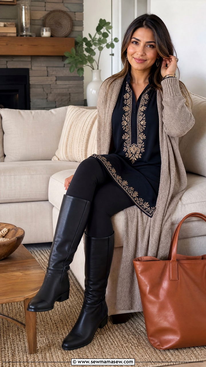 Tunic Top And Leggings Outfit For Housewarming Party - 35 Housewarming party outfit ideas