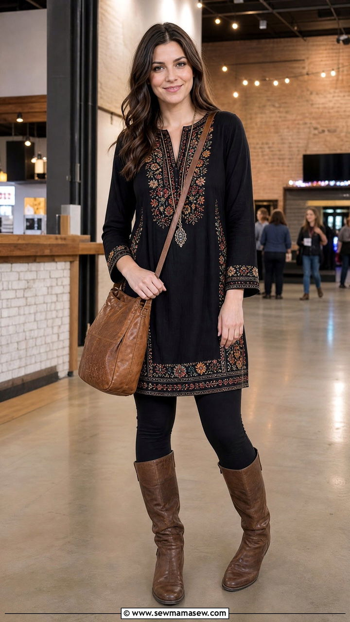 Tunic Top With Leggings - 30 modest concert outfit ideas