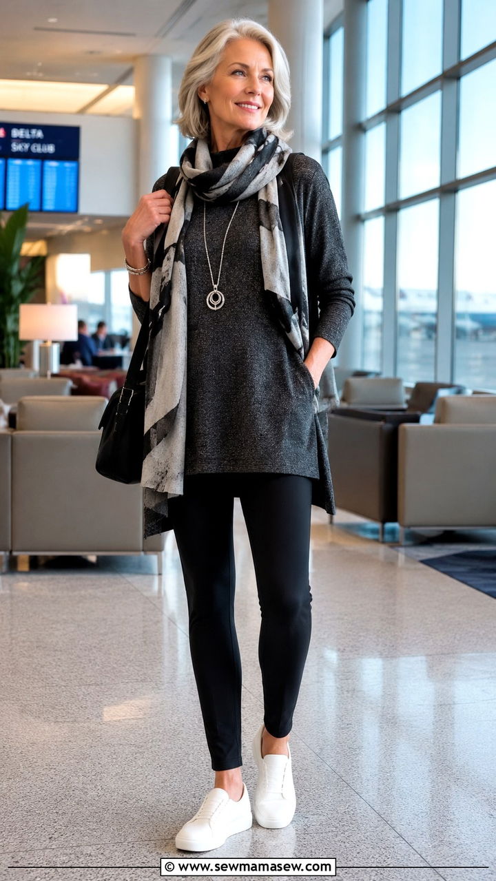 Tunic Top With Ponte Leggings - 30 Tall outfits for women over 60