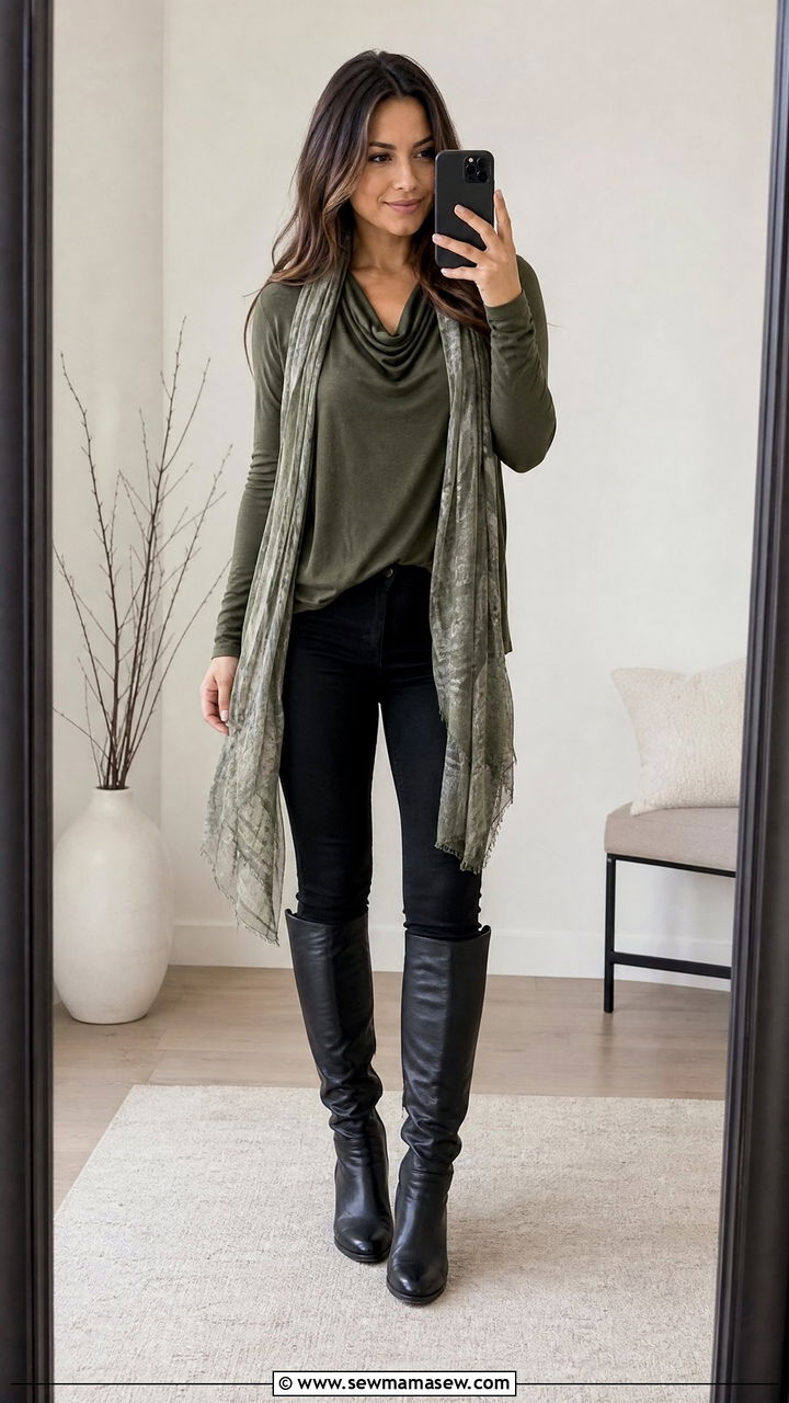 Tunic Top With Skinny Jeans And Knee High Boots - 25 Petite outfit ideas with short torso