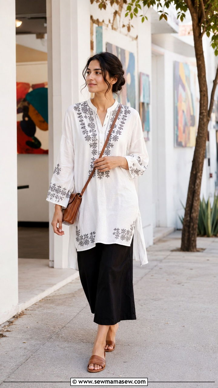 Tunic Top with Cropped Culottes - 30 Modest spring outfits