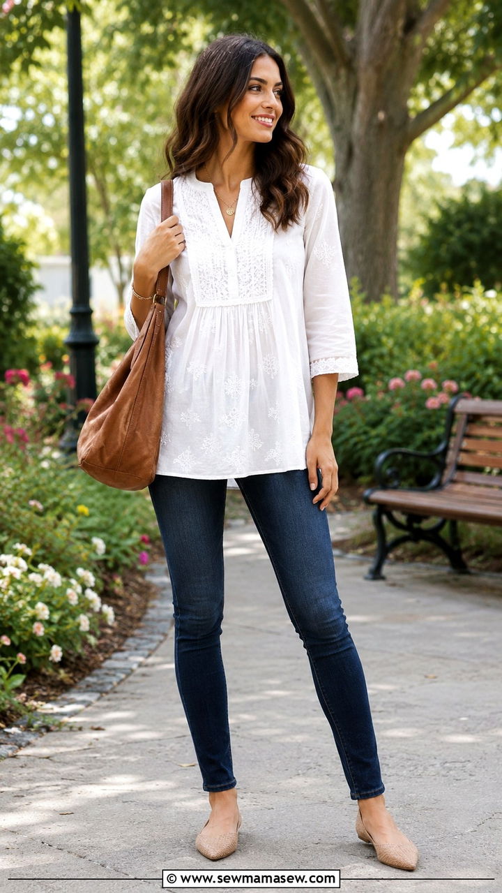 Tunic Top with Non Distressed Skinny Jeans Outfit - 30 Non distressed jeans outfit ideas