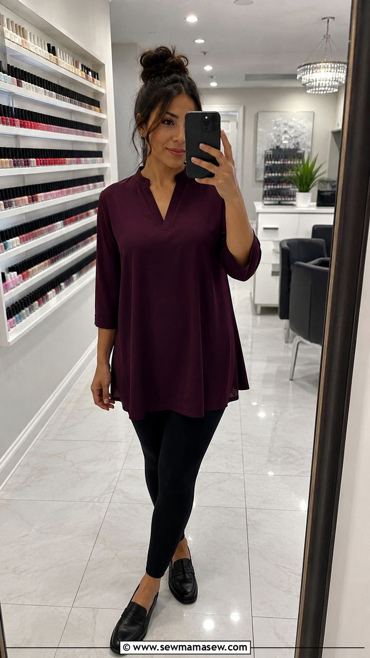 Tunic and Leggings Nail Tech Outfit - 25 Nail tech outfit ideas