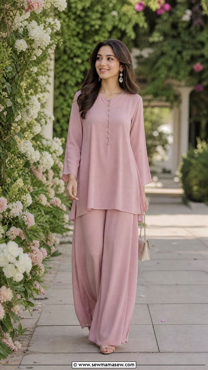 Tunic and Palazzo Pants Co Ord Set - 25 Matching set outfit ideas modest