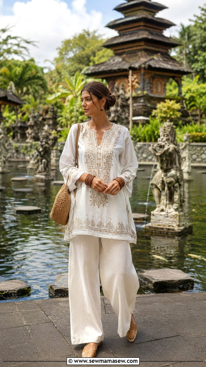Tunic and Wide Leg Linen Trousers - 30 Resort wear outfit ideas Bali