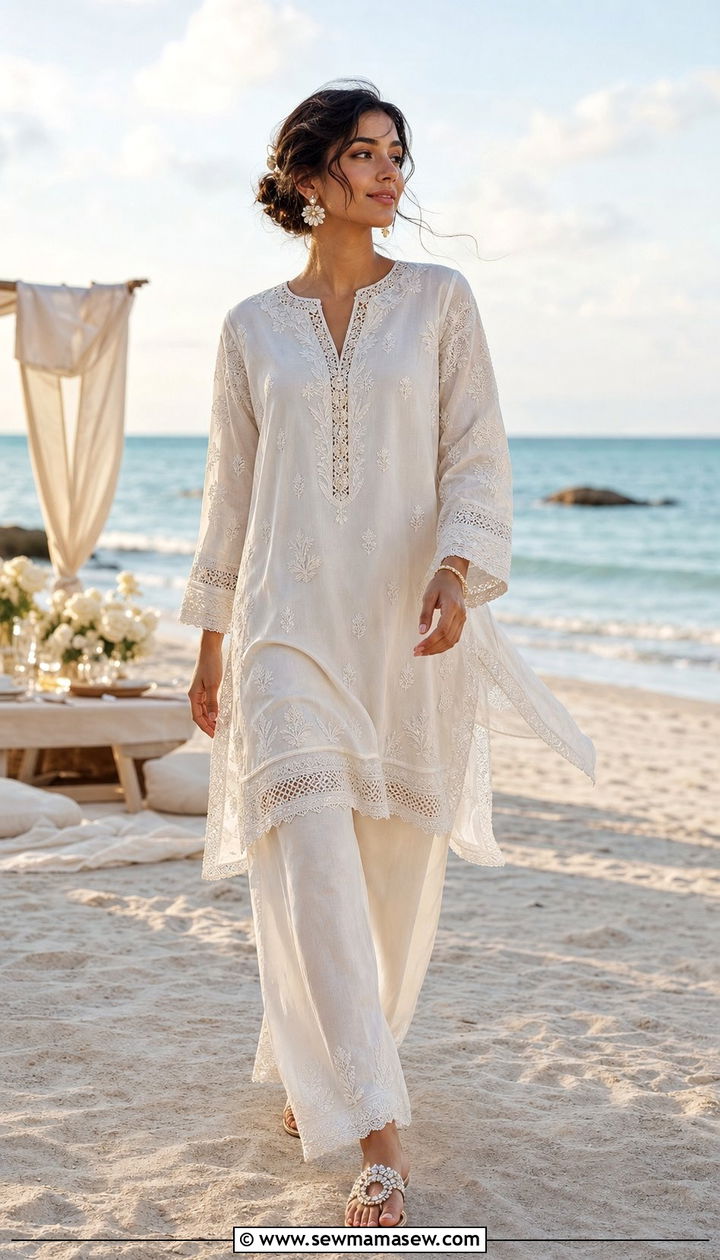 Tunic and Wide Leg Pants Bridal Shower Outfit - 35 bridal shower outfit ideas