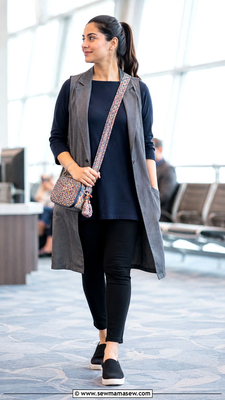 Tunic and leggings casual travel outfit for pear shape - 25 Travel outfits for pear shape