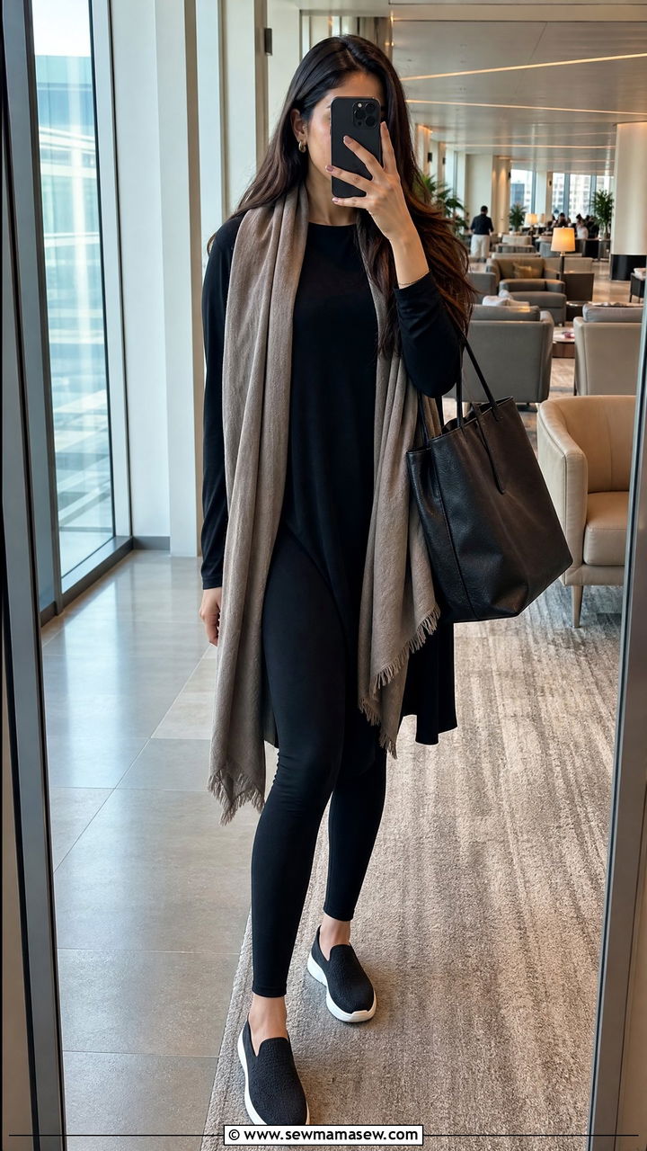 Tunic top and legging coord set for long haul flights - 30 Coord set outfit ideas for vacation