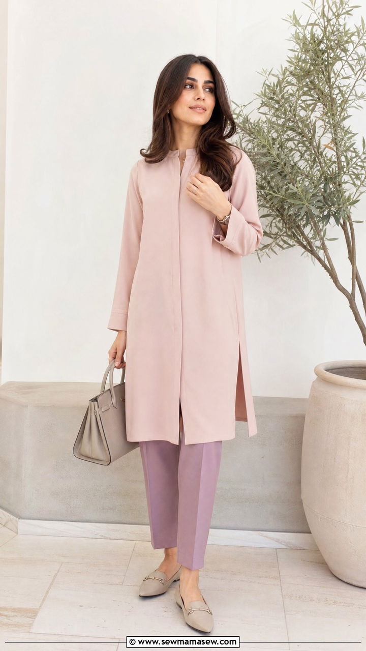 Tunic top with straightleg trousers - 30 summer outfits for modest women