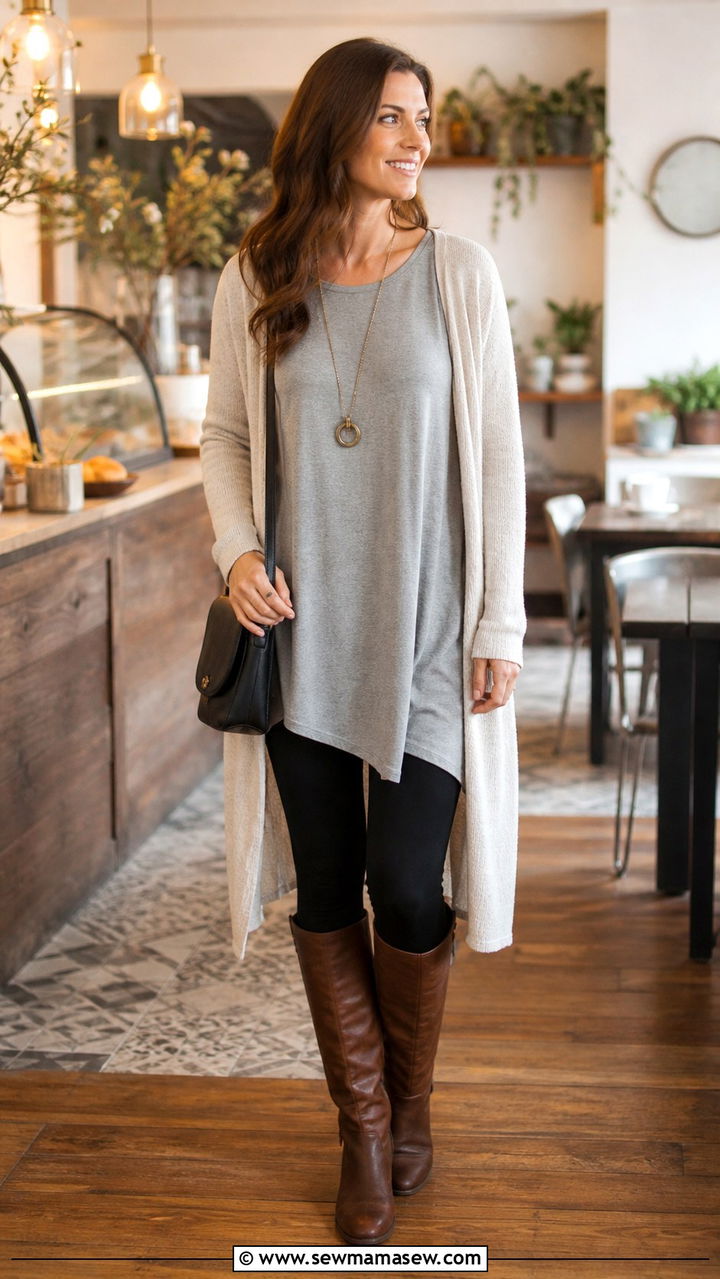 Tunic with leggings brunch outfit - 40 Chic brunch outfit ideas