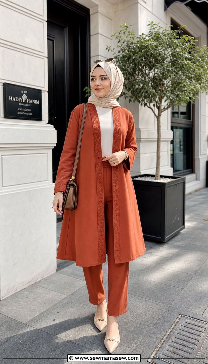 Turkish Co Ord Set With Longline Jacket - 25 Eid outfit ideas Turkish