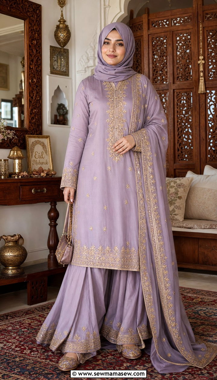 Turkish Farshi Shalwar With Long Kurta - 25 Eid outfit ideas Turkish