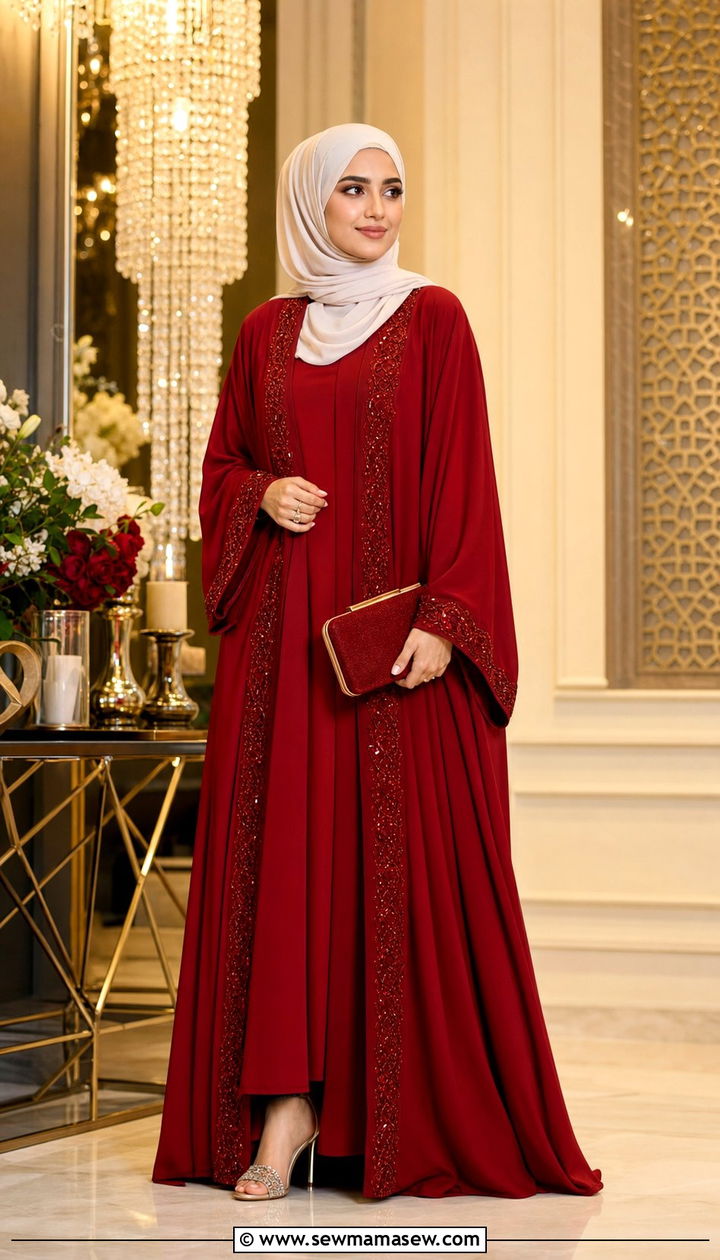 Turkish Jewel Tone Abaya With Statement Heels - 25 Eid outfit ideas Turkish