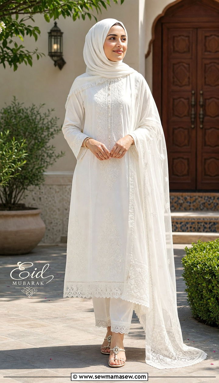 Turkish Straight Cut Salwar Kameez With Dupatta - 25 Eid outfit ideas Turkish