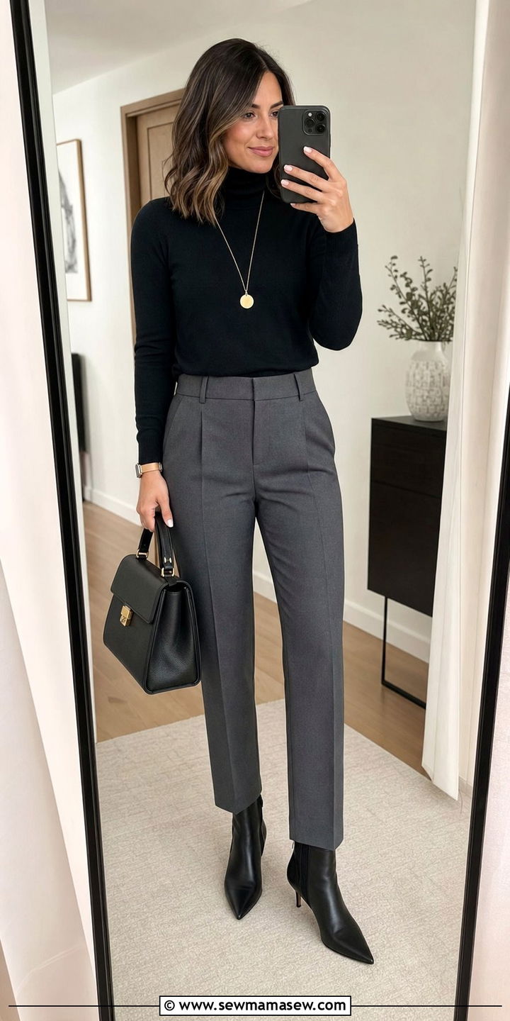Turtleneck And Ankle Trousers Deposition Outfit - 25 Deposition outfit ideas