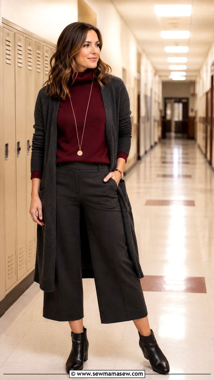 Turtleneck With Cropped Wide Leg Pants - 20 Principal outfit ideas