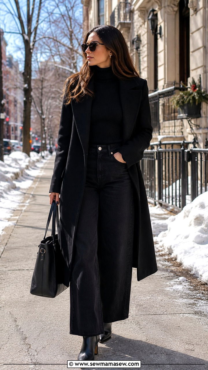 Turtleneck With Wide Leg Jeans - 25 wide leg jeans outfits aesthetic