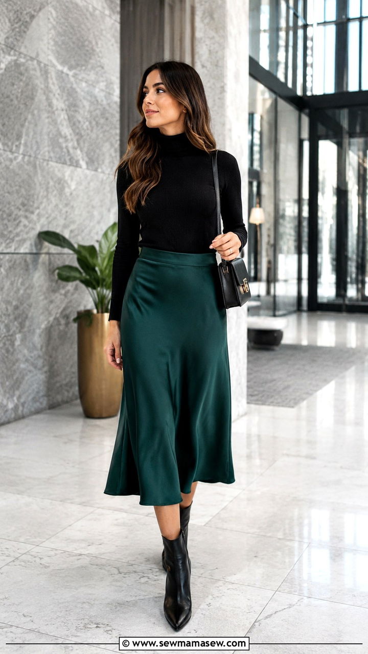 Turtleneck and Midi Skirt Outfit - 30 Developer outfit ideas