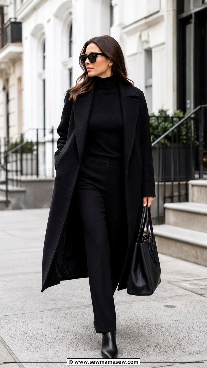 Turtleneck and Straight Leg Pants Set - 30 Top and pants matching set outfit ideas