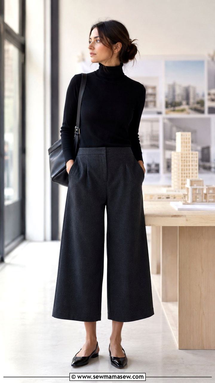 Turtleneck and culottes outfit - 25 Urban planner outfit ideas
