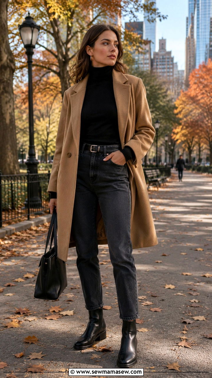 Turtleneck and mom jeans with Chelsea boots - 30 How to style mom jeans